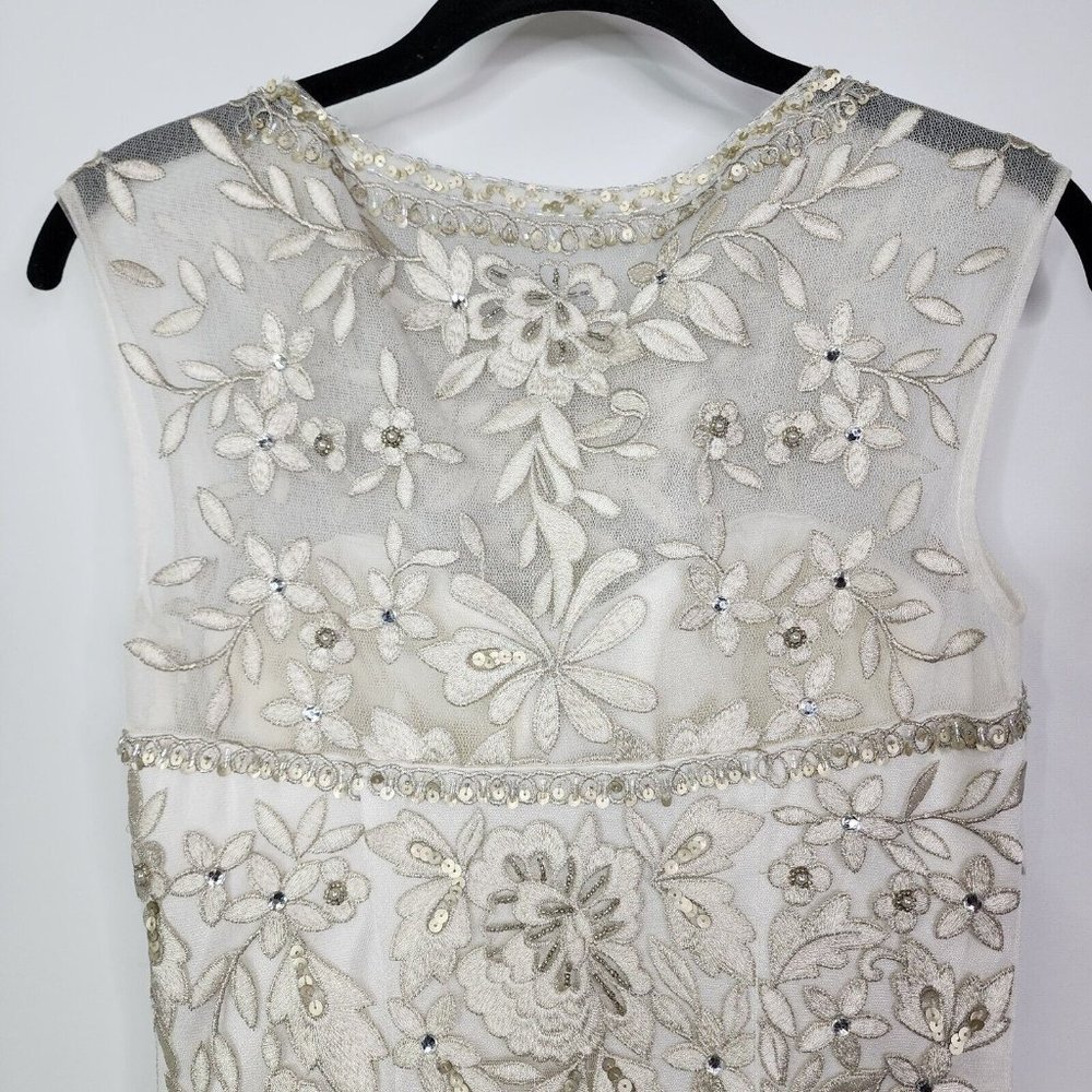 Sue Wong Ivory Beaded Sheath Mini Dress - Picture 13 of 16
